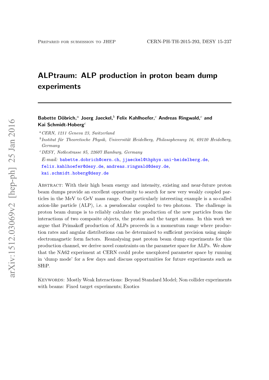 Alptraum: ALP Production in Proton Beam Dump Experiments