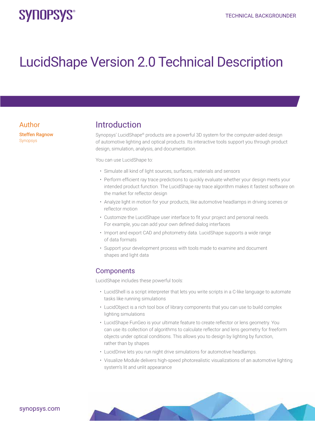 Lucidshape Version 2.0 Technical Description