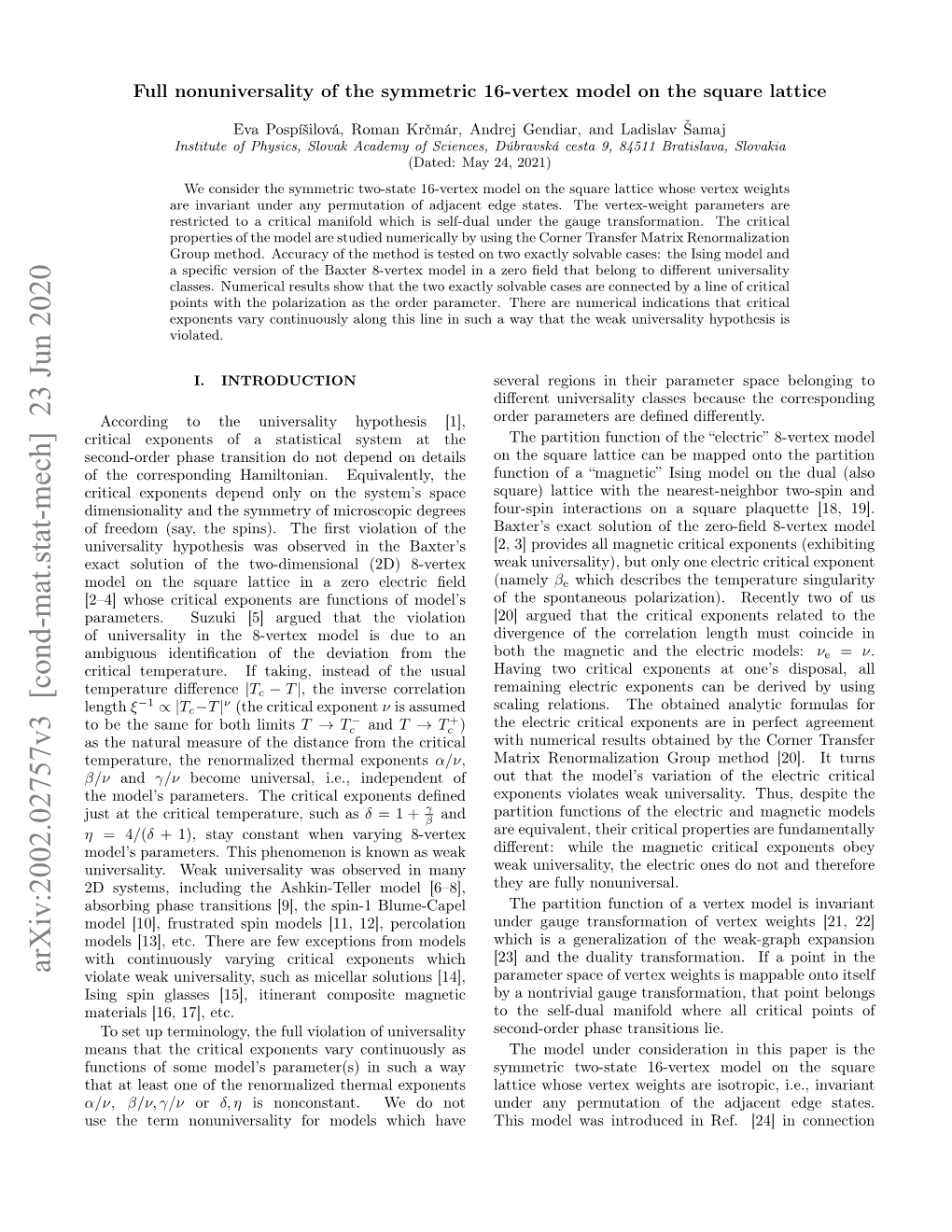 Full Nonuniversality of the Symmetric 16-Vertex Model on the Square Lattice