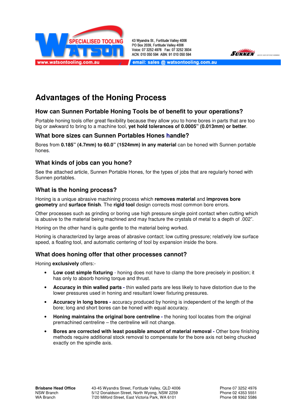 Advantages of the Honing Process
