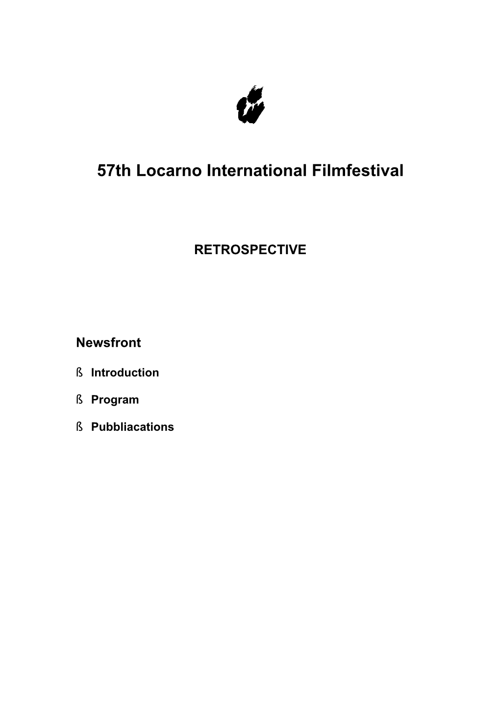 57Th Locarno International Filmfestival