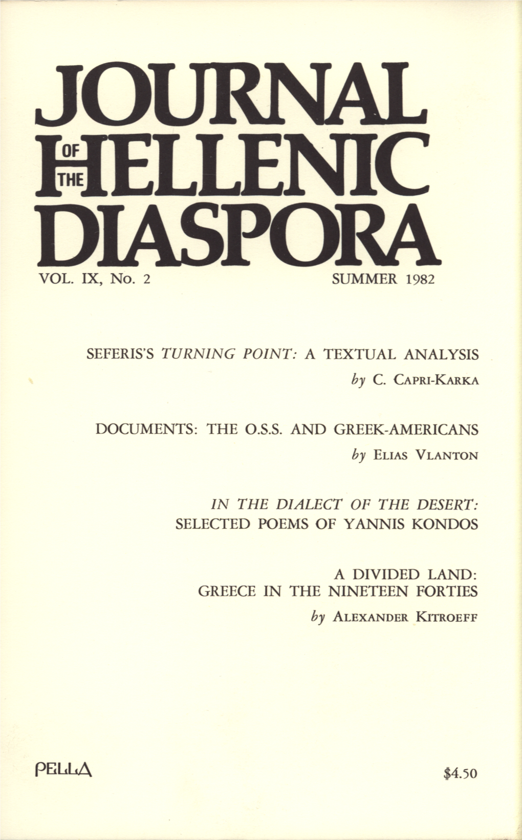 The OSS and Greek-Americans