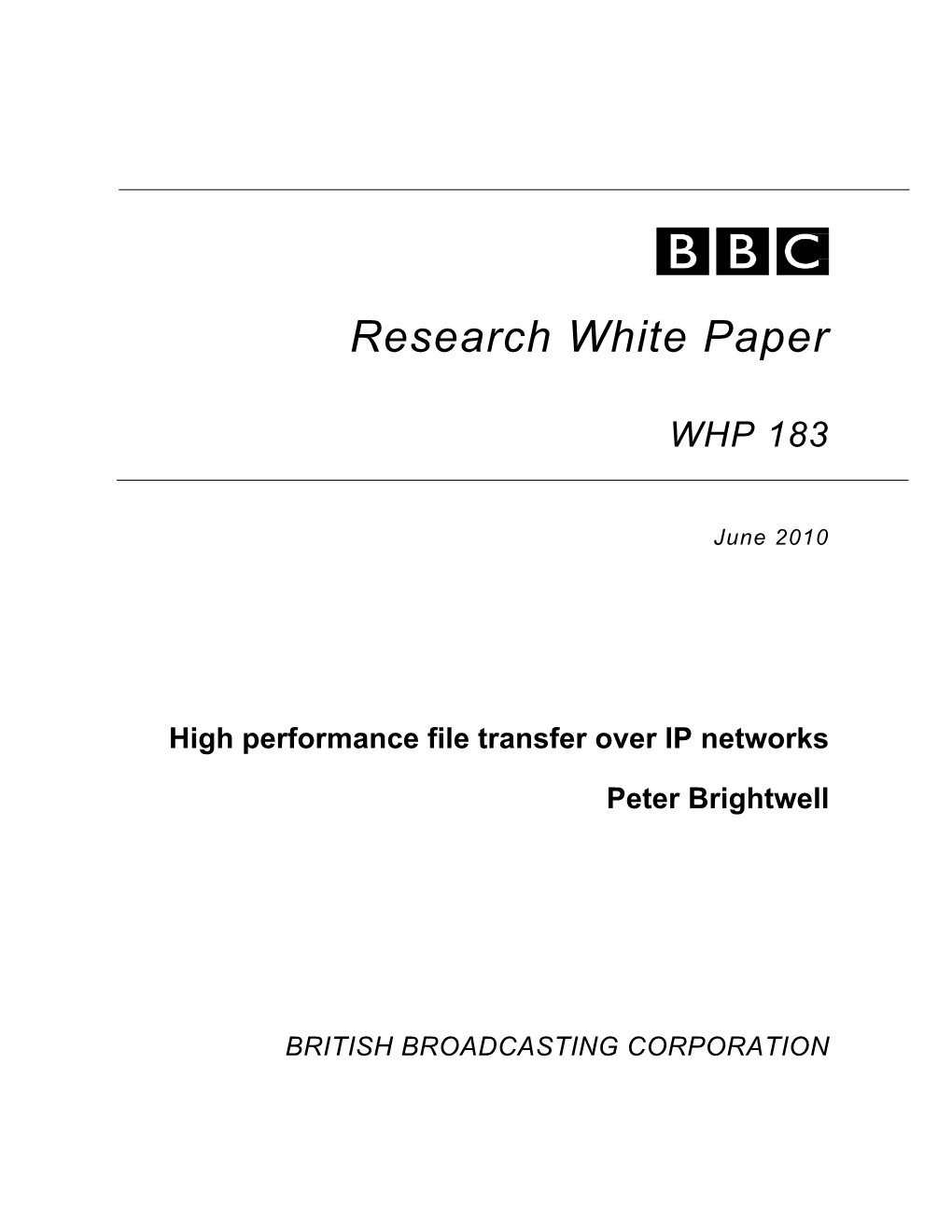 Research White Paper