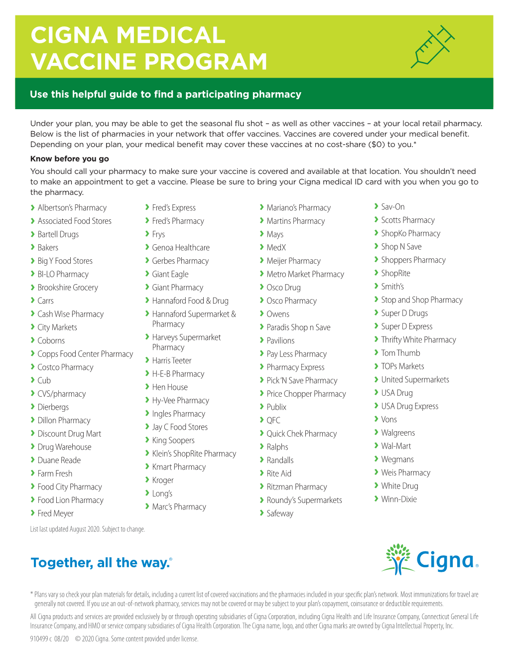 Cigna Medical Vaccine Program