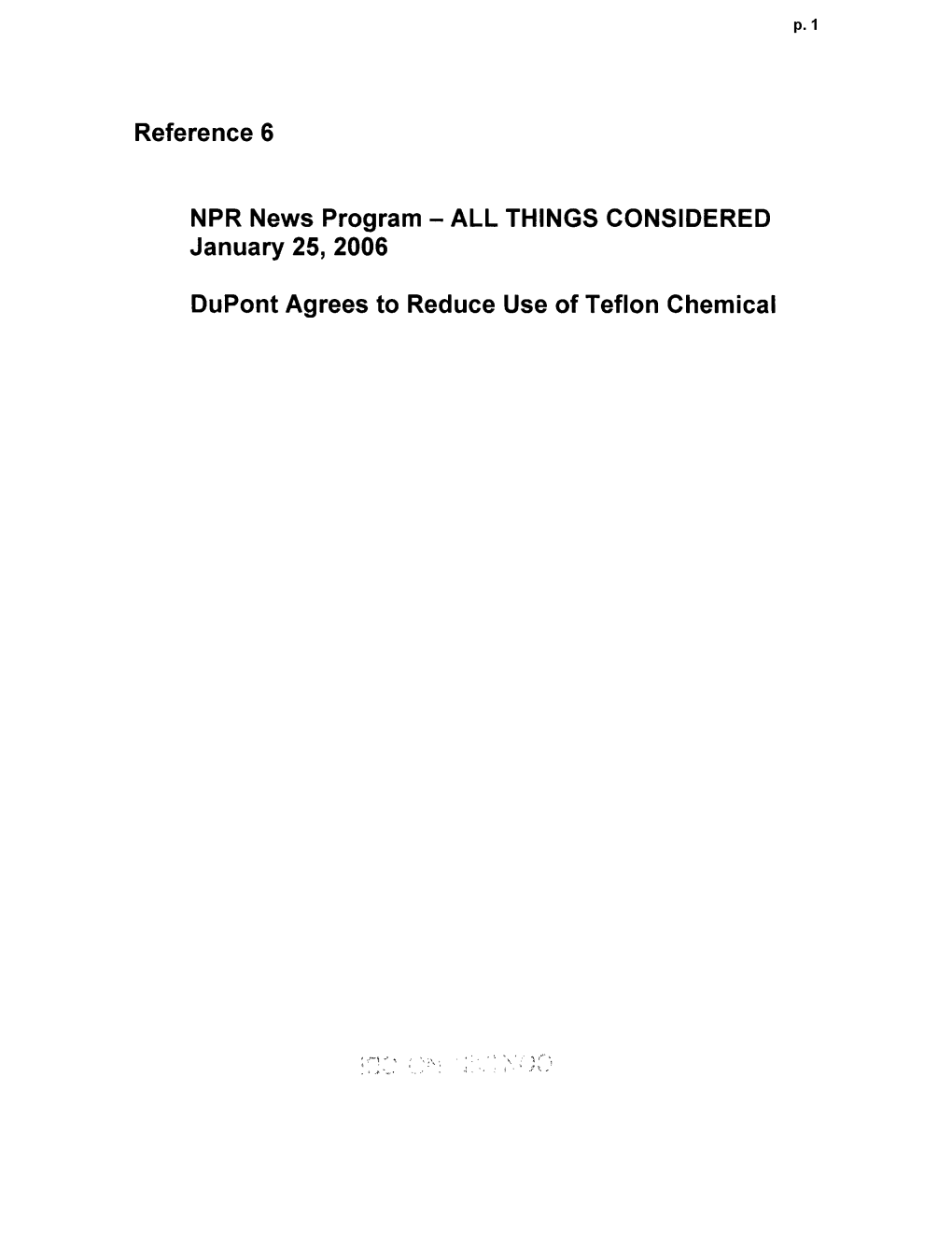 ALL THINGS CONSIDERED January 25, 2006 Dupont Agrees to Reduce