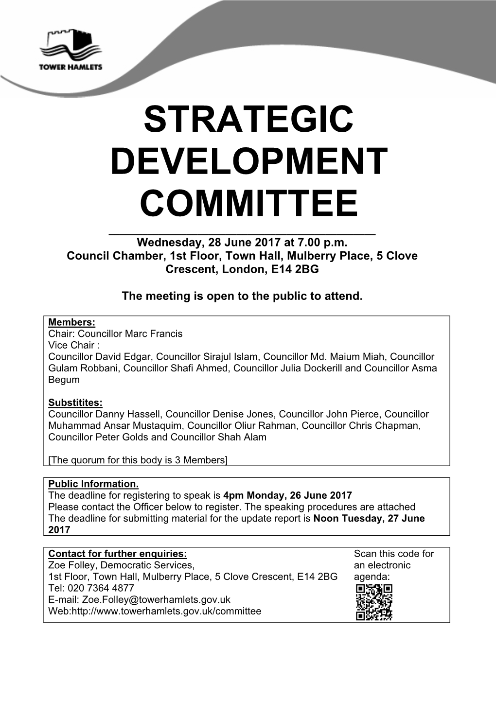 (Public Pack)Agenda Document for Strategic Development Committee