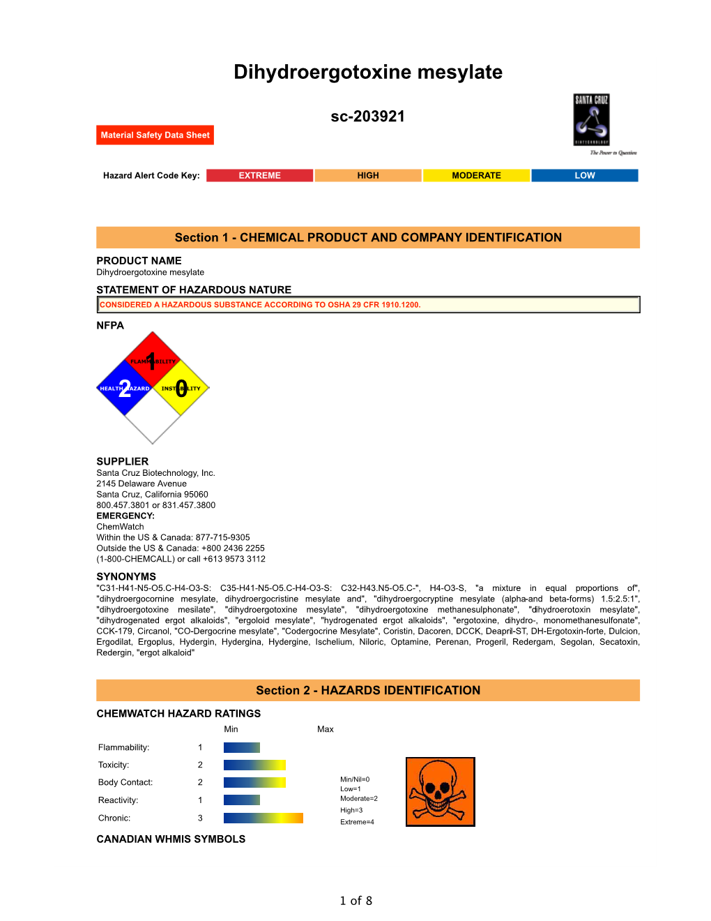 Dihydroergotoxine Mesylate