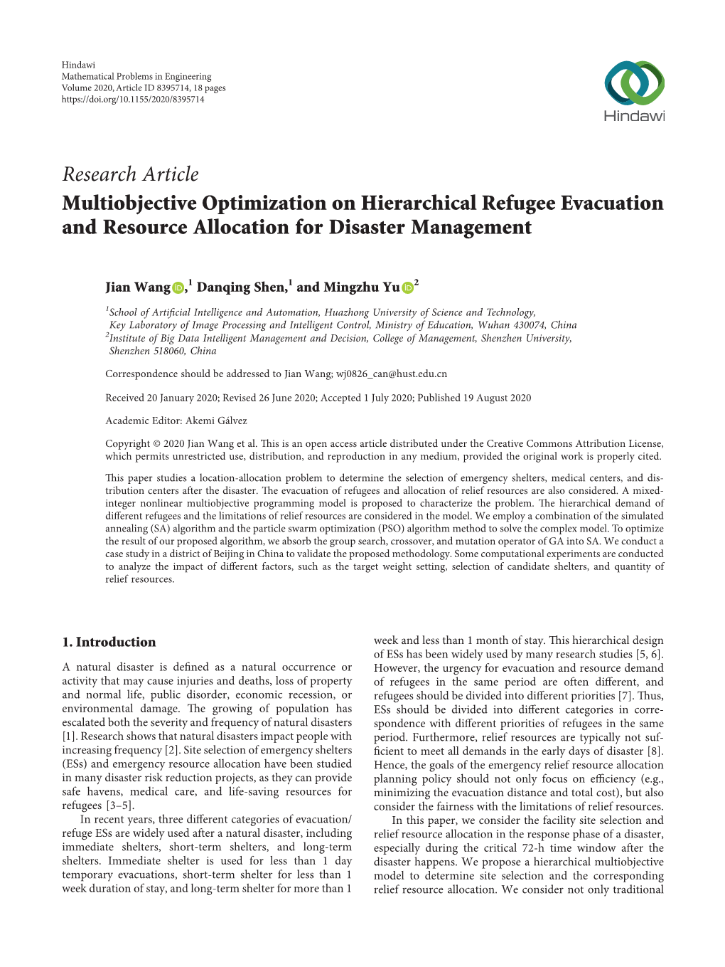 Multiobjective Optimization on Hierarchical Refugee Evacuation and Resource Allocation for Disaster Management