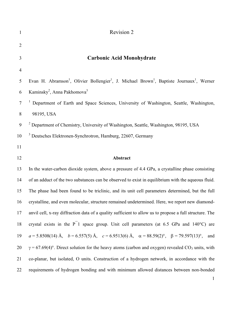 Revision 2 Carbonic Acid Monohydrate