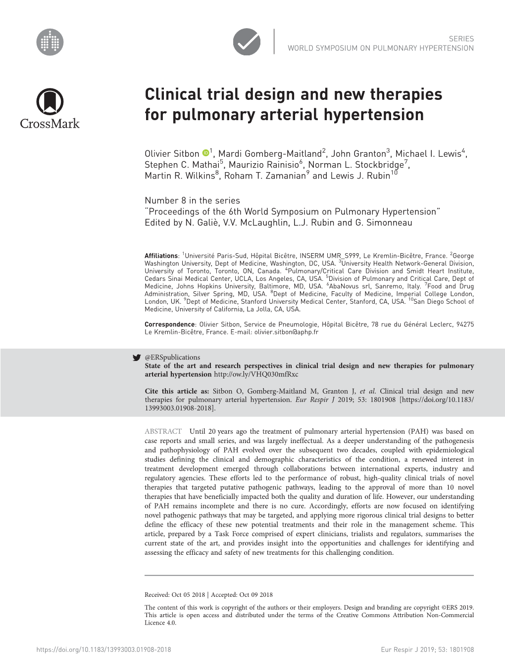 Clinical Trial Design and New Therapies for Pulmonary Arterial Hypertension