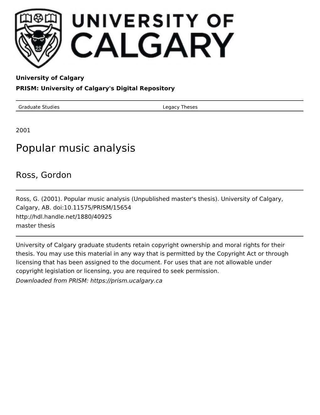 Popular Music Analysis