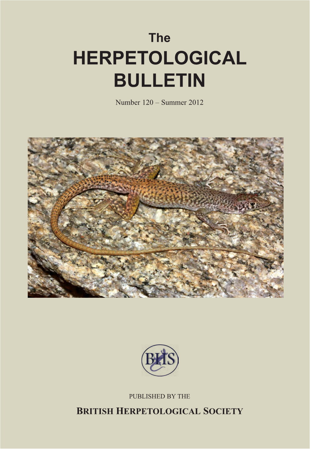 HERPETOLOGICAL BULLETIN Number 120 – Summer 2012