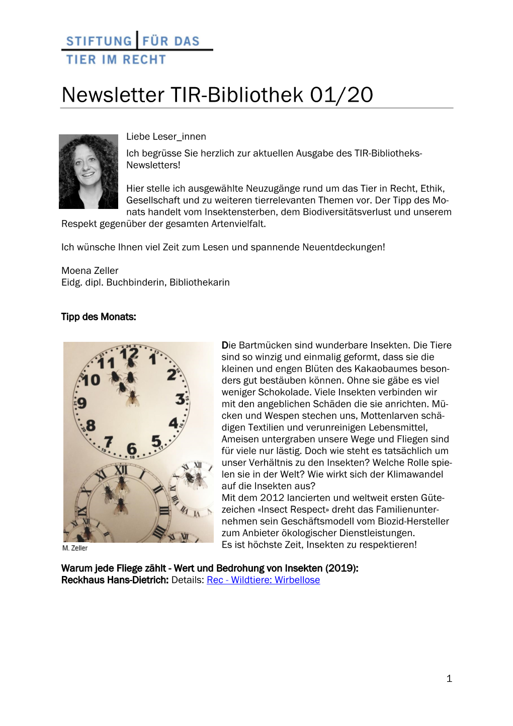 Newsletter TIR-Bibliothek 01/20