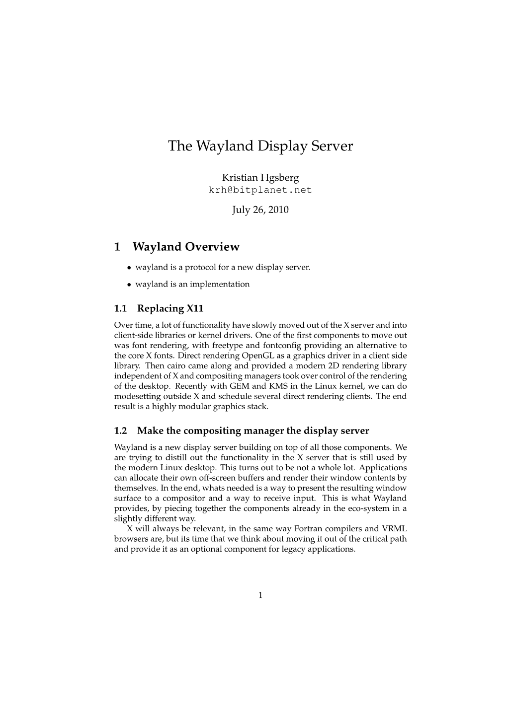 The Wayland Display Server