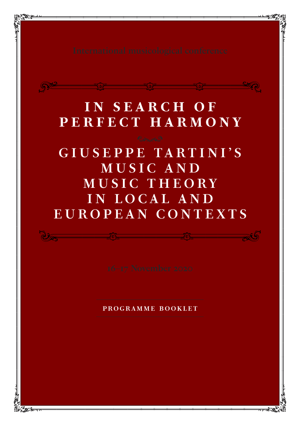 In Search of Perfect Harmony Giuseppe Tartini's Music