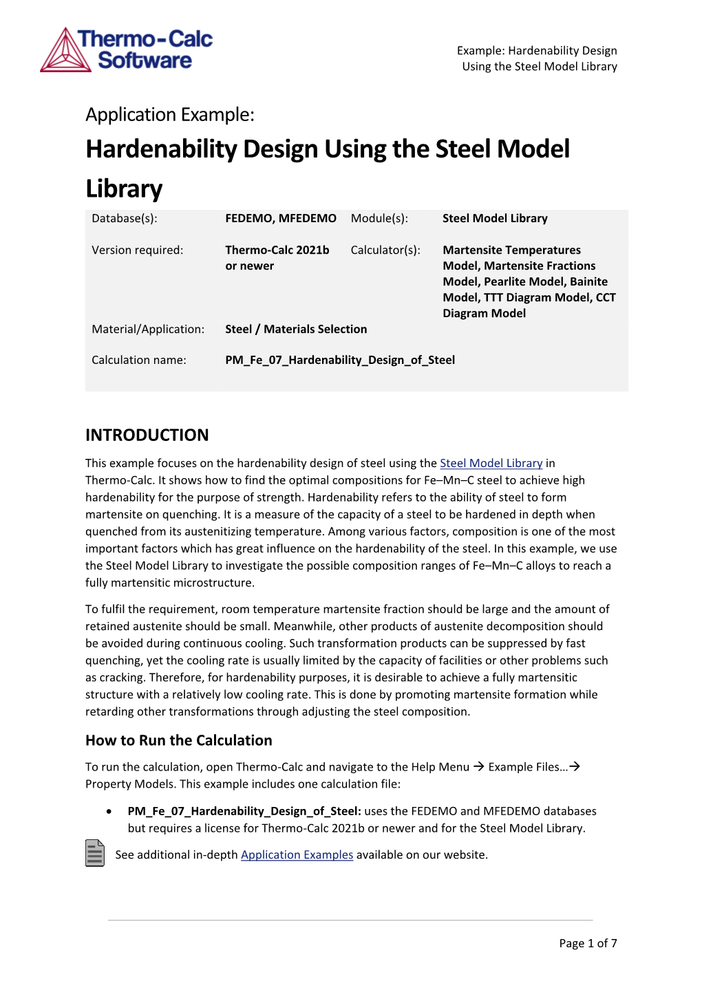 Hardenability Design Using the Steel Model Library