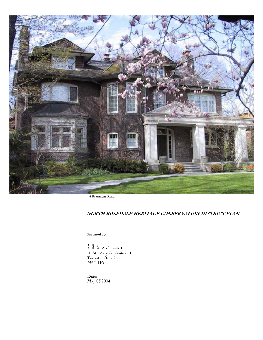 North Rosedale Heritage Conservation District Plan