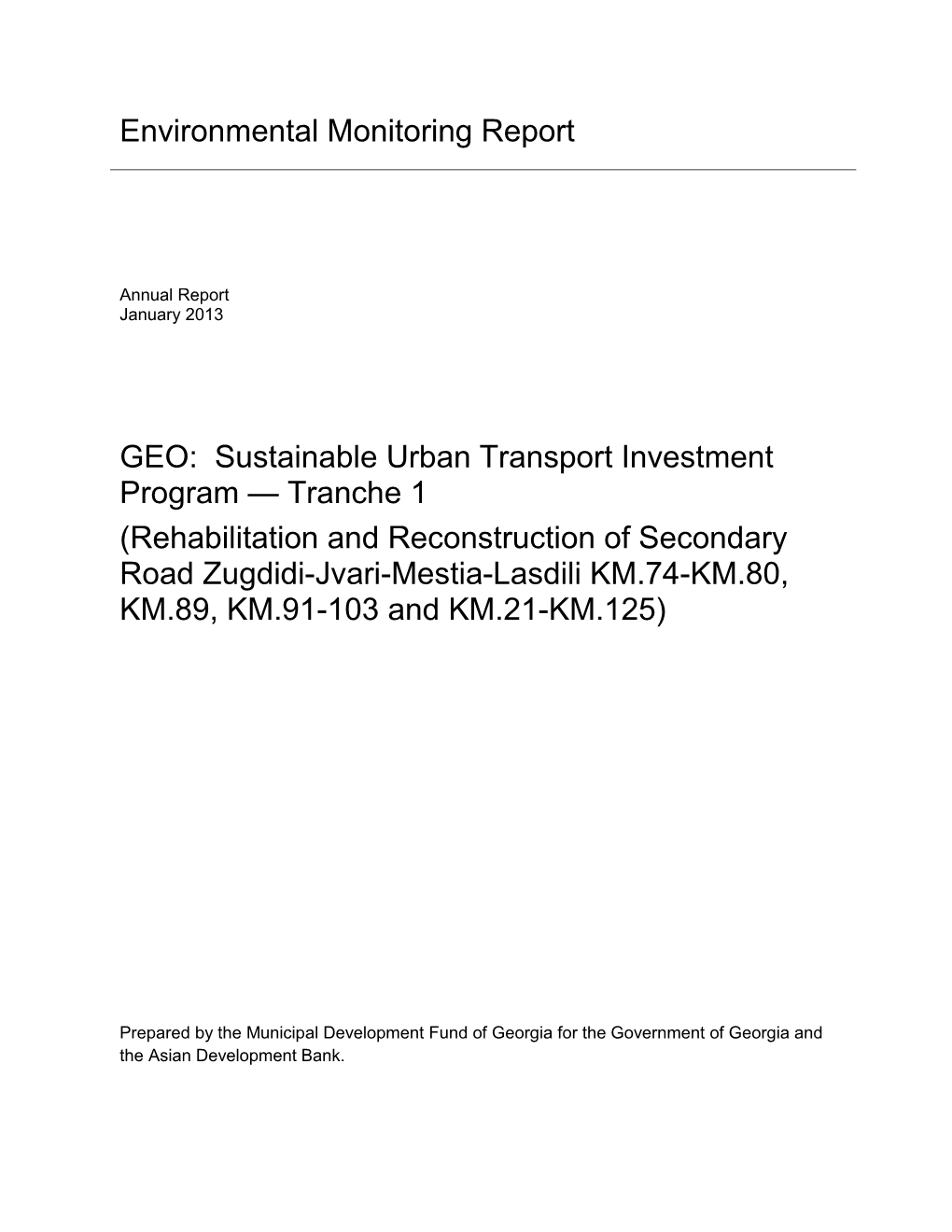 Environmental Monitoring Report GEO