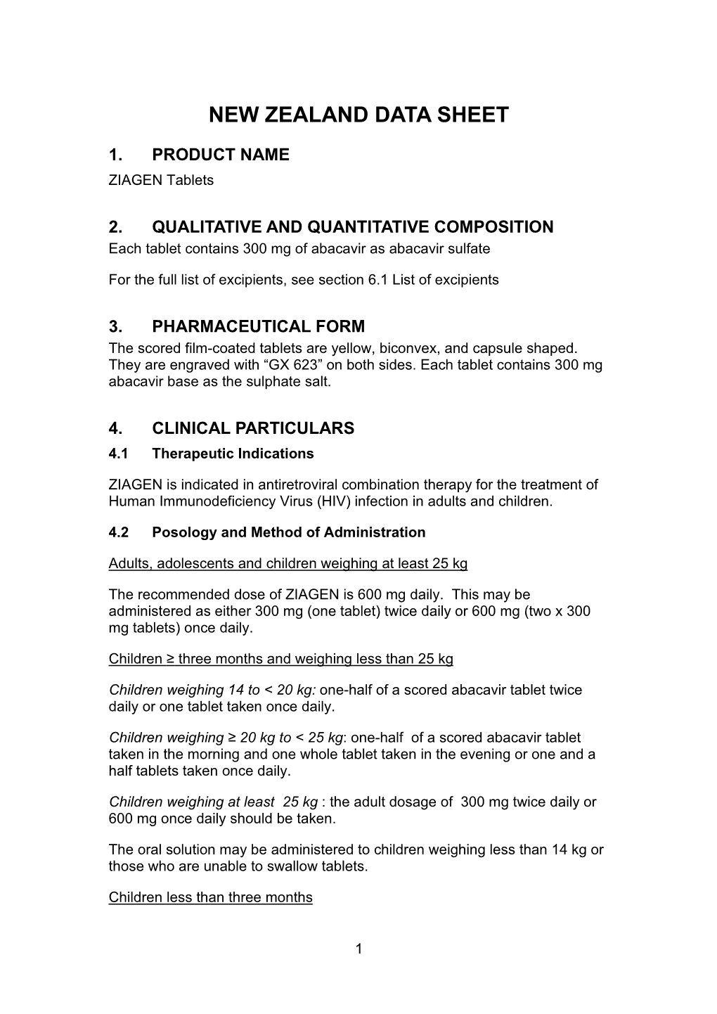 New Zealand Data Sheet