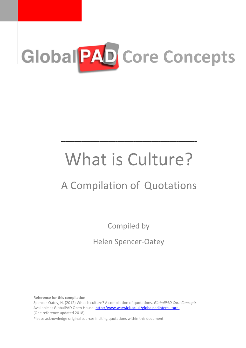 Core Concepts What Is Culture?