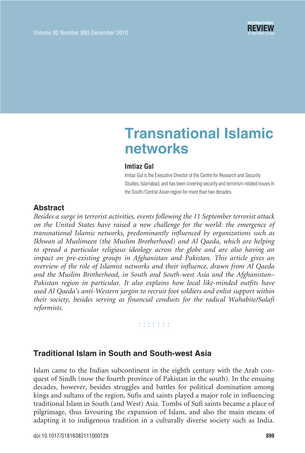 Transnational Islamic Networks