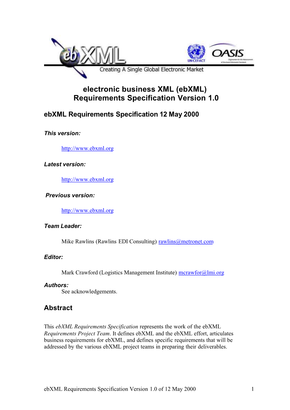 Ebxml Requirements Specification V1-0.Pdf