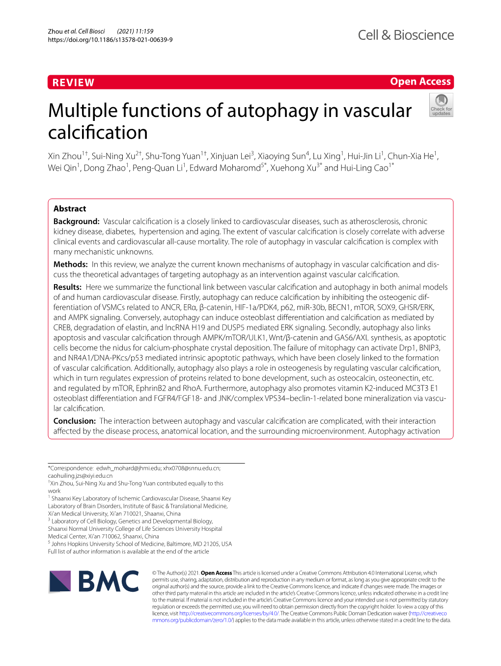 Multiple Functions of Autophagy in Vascular Calcification