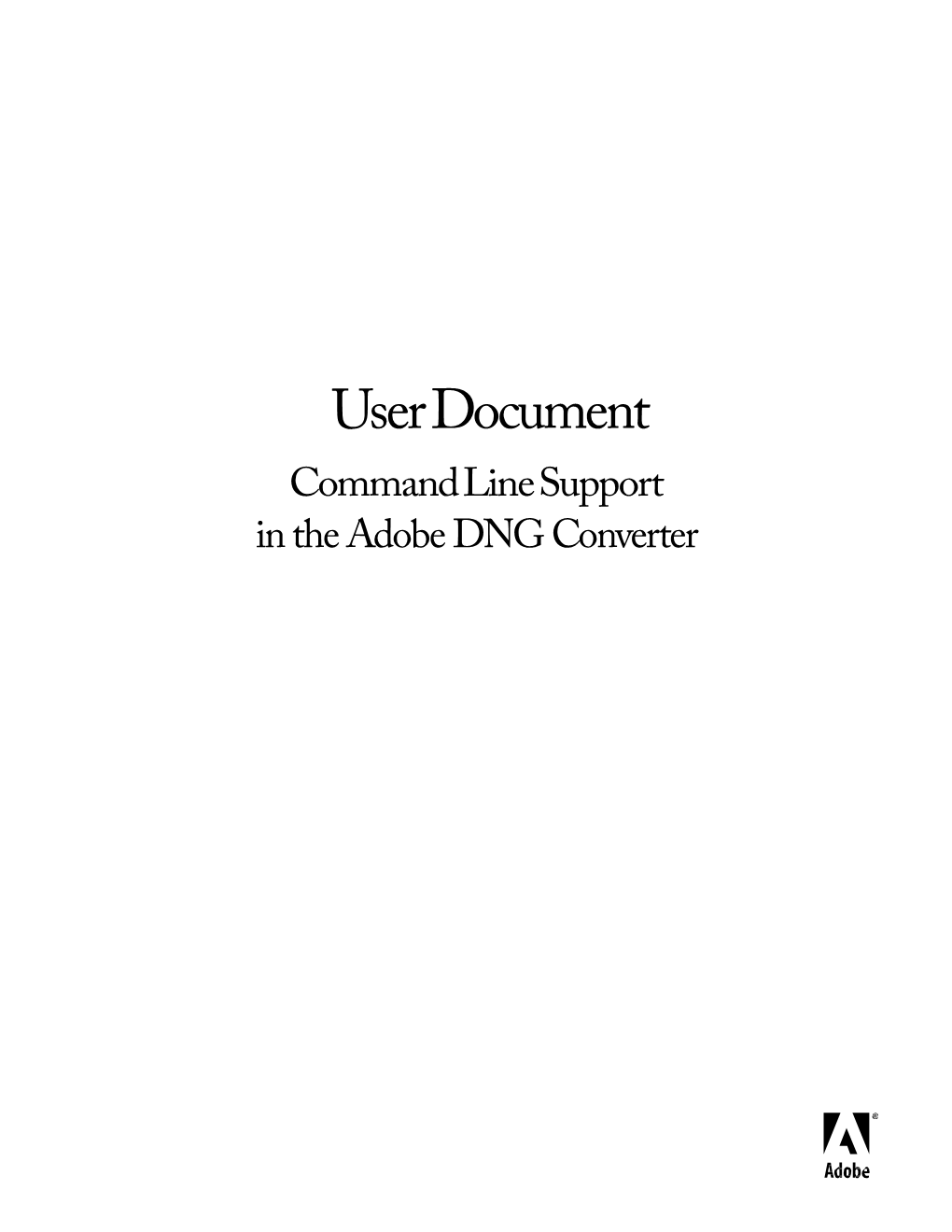 Command Line Support in the Adobe DNG Converter