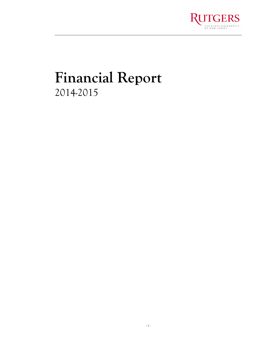 Financial Report 2014-2015