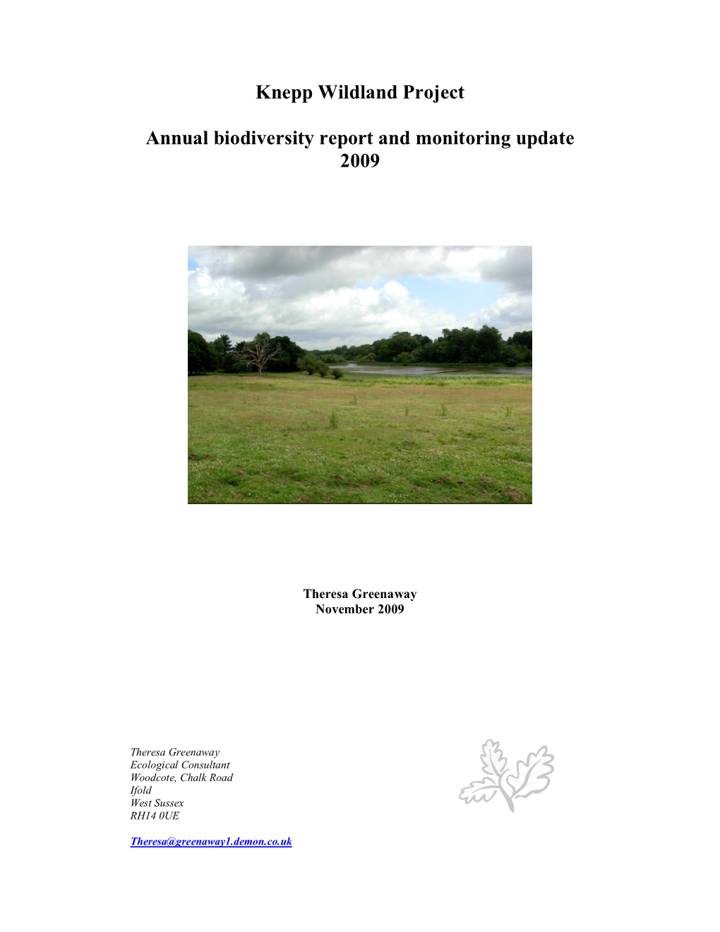 Knepp Wildland Project Annual Biodiversity Report and Monitoring