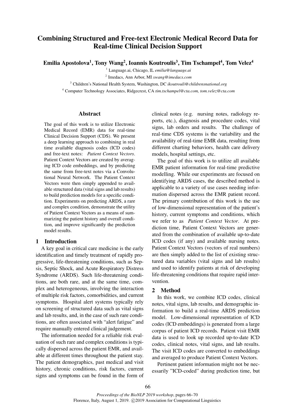 Combining Structured and Free-Text Electronic Medical Record Data for Real-Time Clinical Decision Support