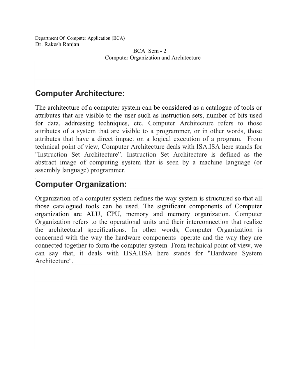 Computer Organization and Architecture