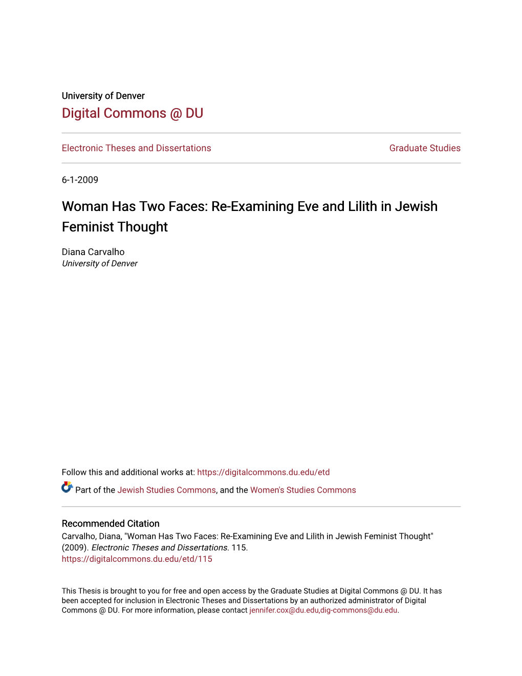 Re-Examining Eve and Lilith in Jewish Feminist Thought