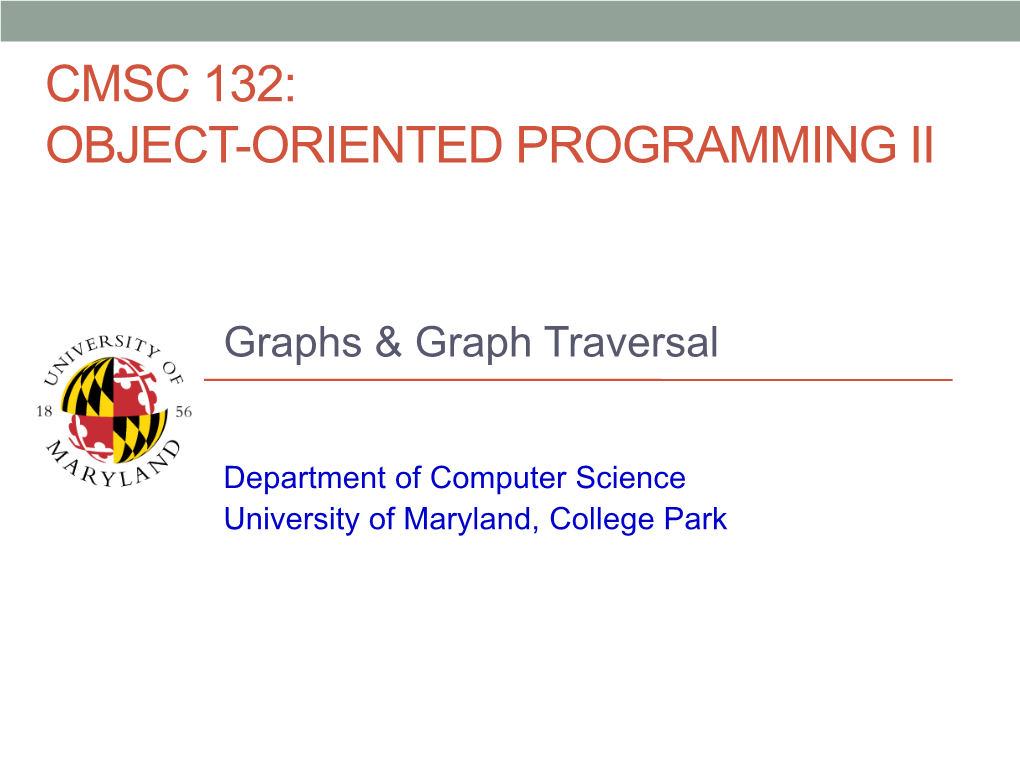 Cmsc 132: Object-Oriented Programming Ii