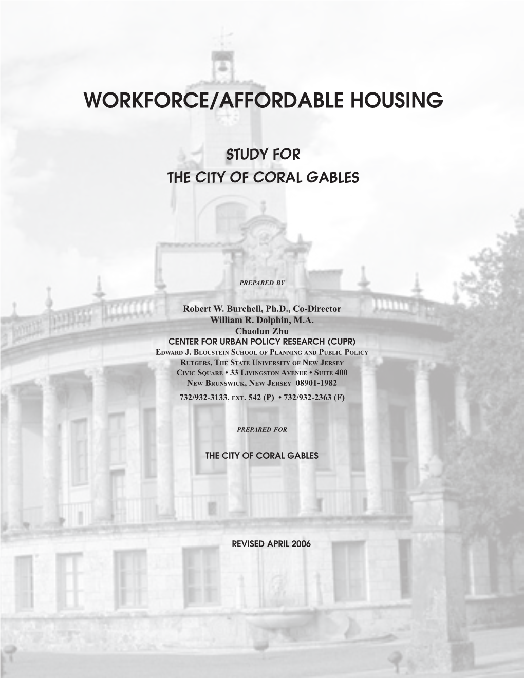 Workforce/Affordable Housing Study for the City of Coral Gables