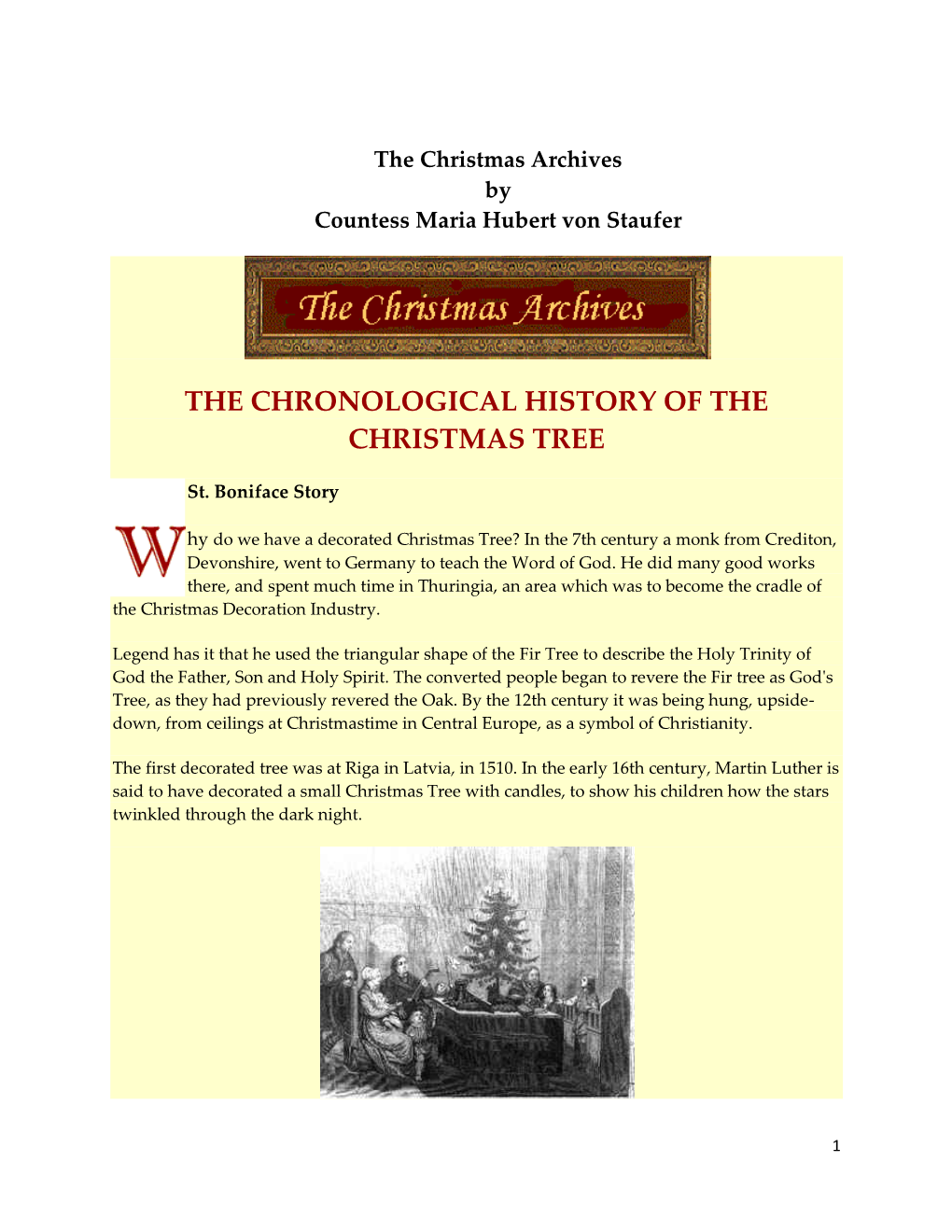 History of the Christmas Tree