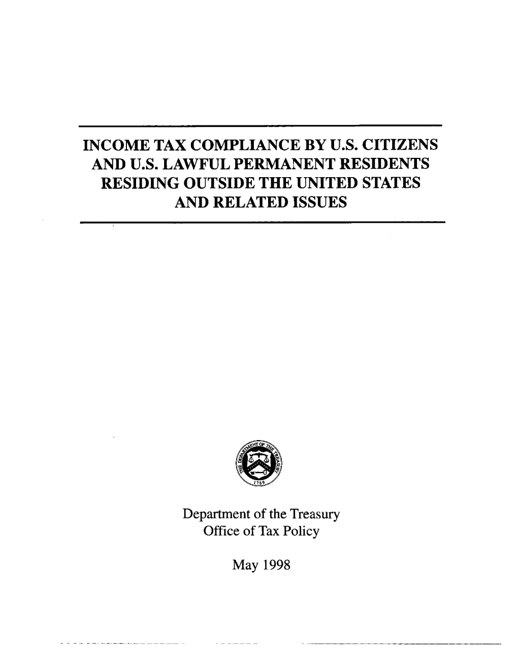 Income Tax Compliance by U.S. Citizens...Residing Outside