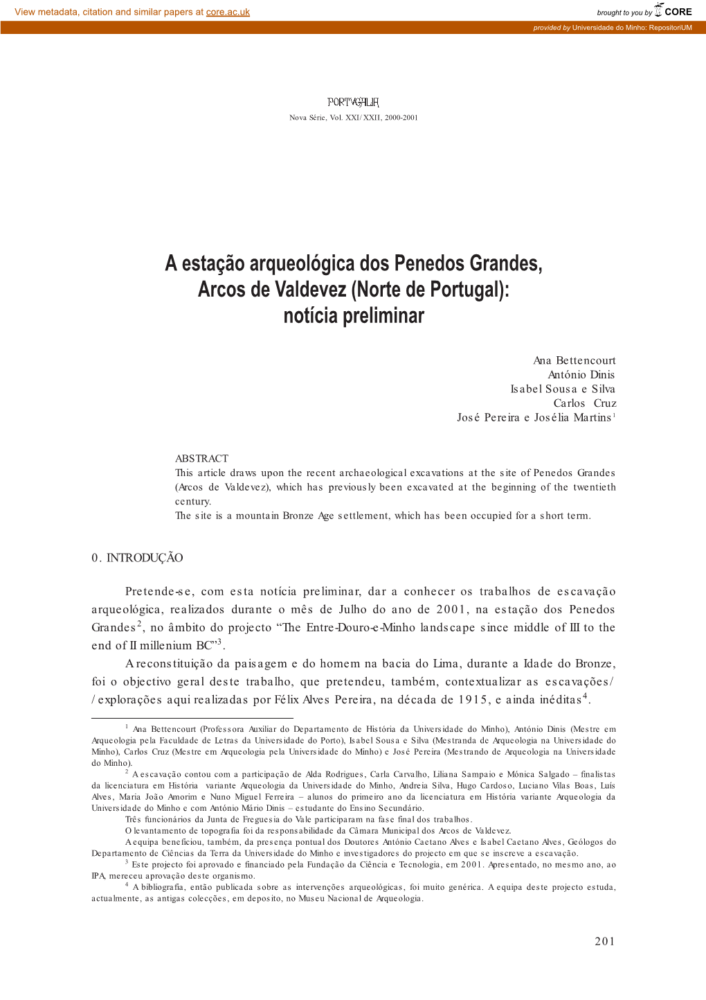 A Estação Arqueológica Dos Penedos Grandes, Arcos De Valdevez (Norte De Portugal): Notícia Preliminar
