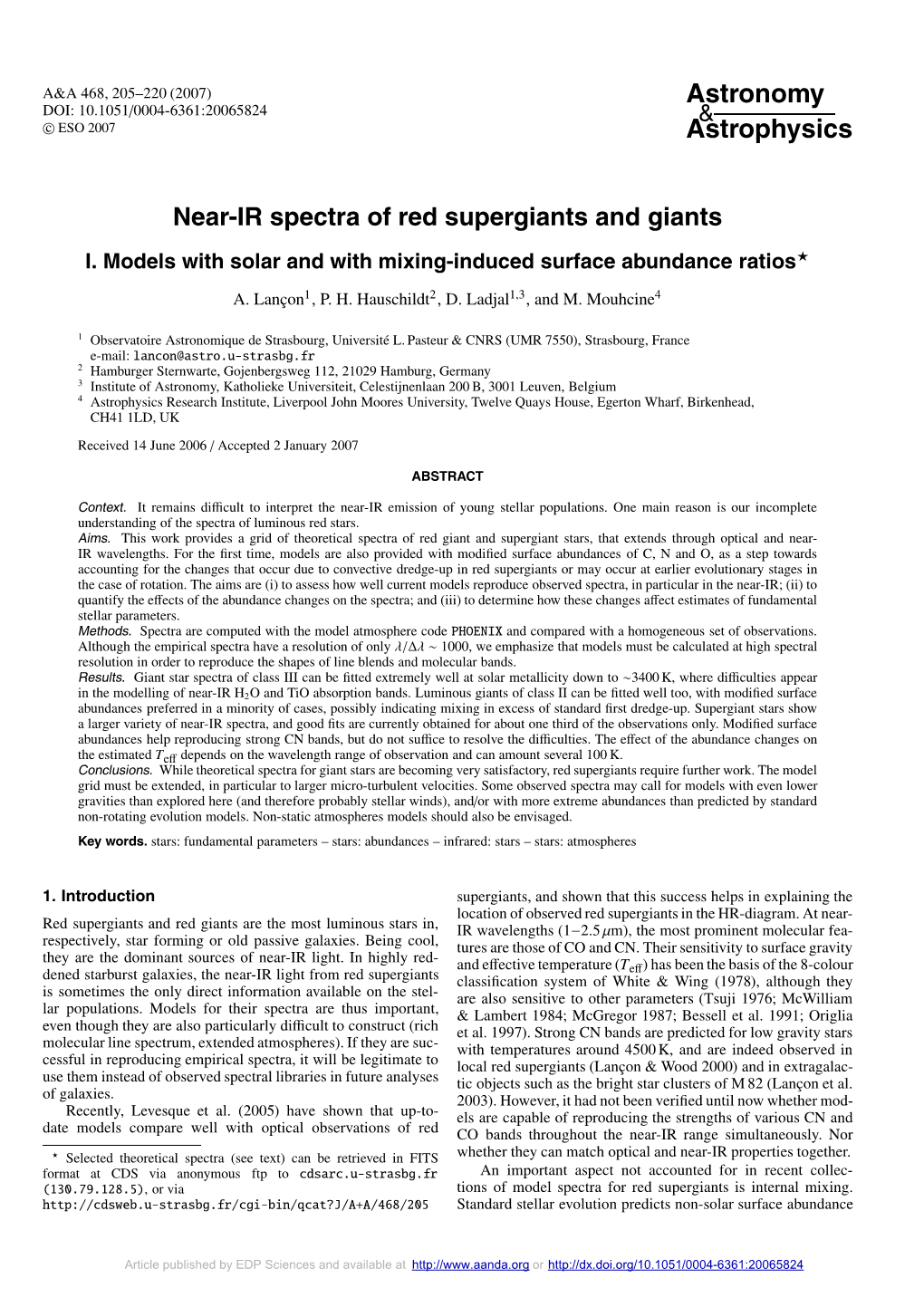 Near-IR Spectra of Red Supergiants and Giants I