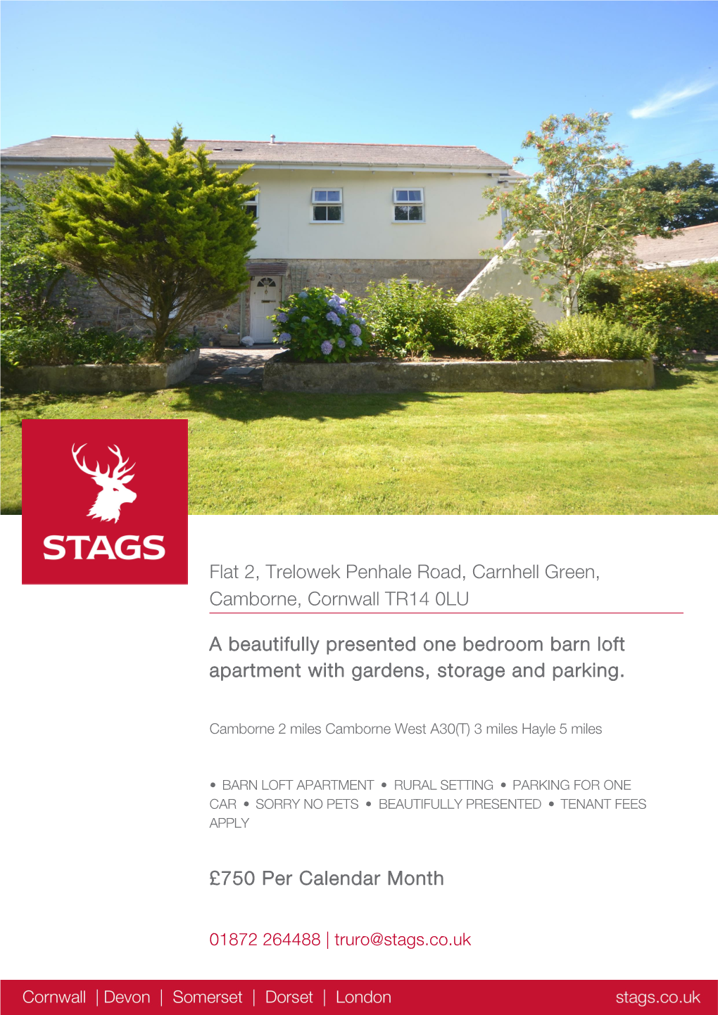 Flat 2, Trelowek Penhale Road, Carnhell Green, Camborne, Cornwall TR14 0LU