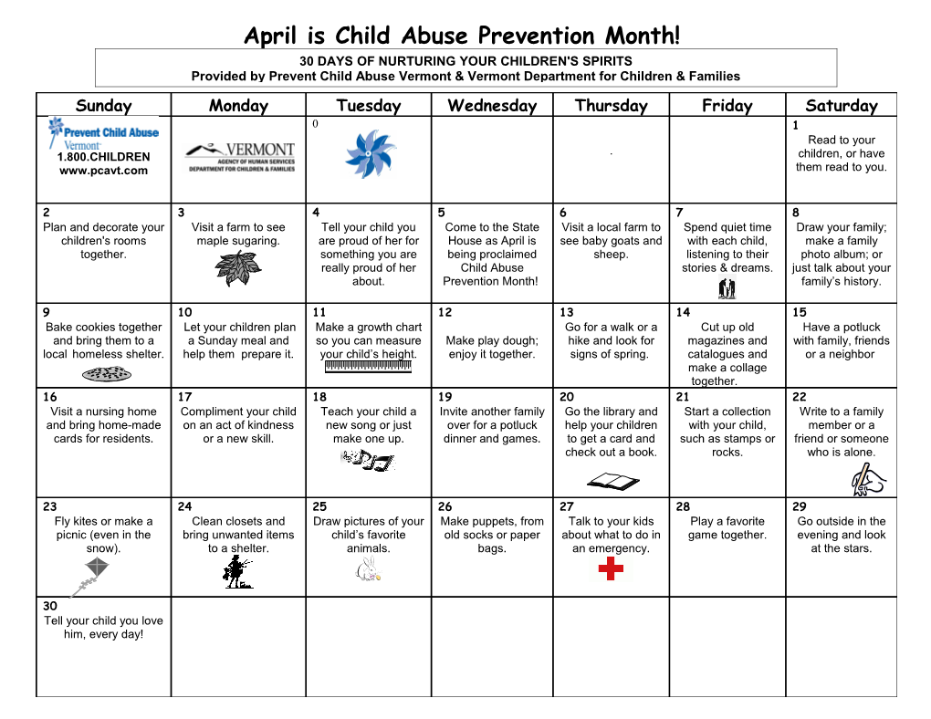 April Is Child Abuse Prevention Month