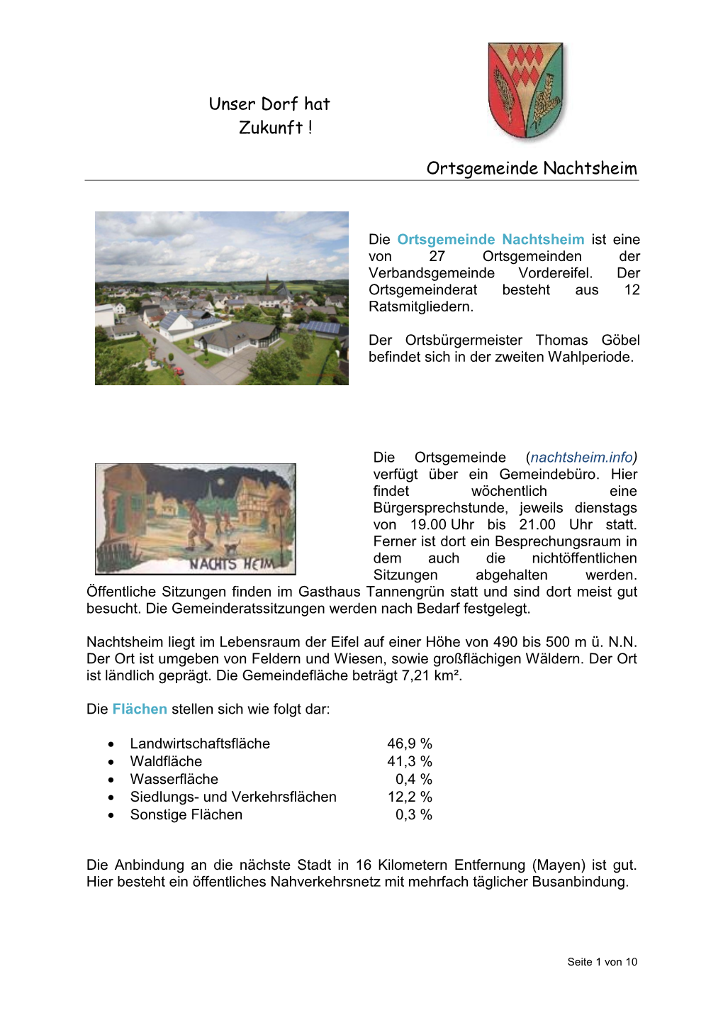 Unser Dorf Hat Zukunft ! Ortsgemeinde Nachtsheim