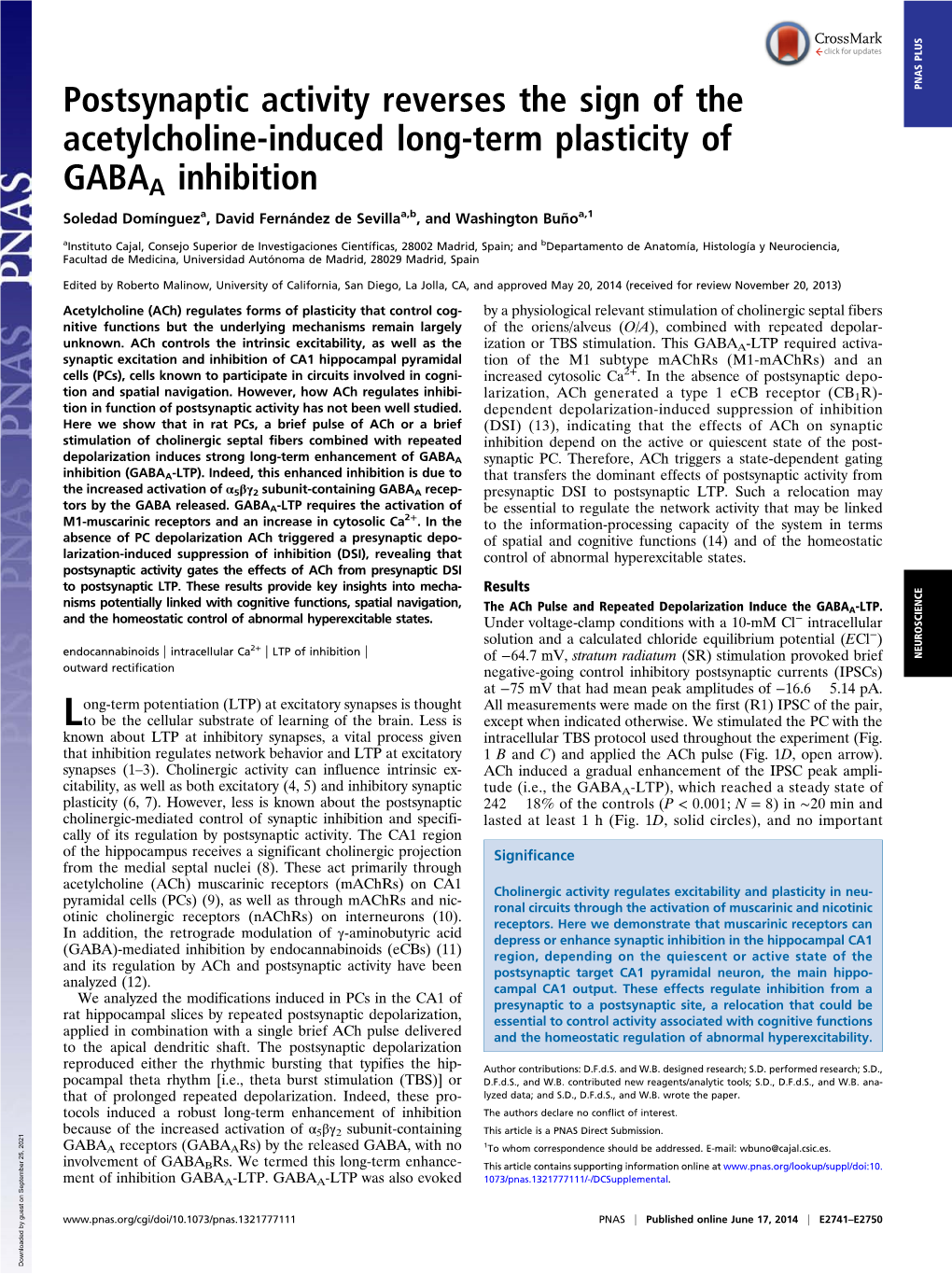 Postsynaptic Activity Reverses the Sign of the Acetylcholine-Induced Long-Term Plasticity of GABAA Inhibition