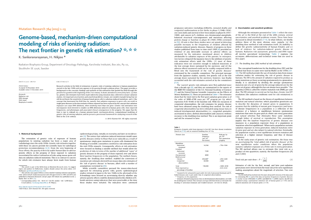 Genome-Based, Mechanism-Driven Computational Modeling of Risks Of