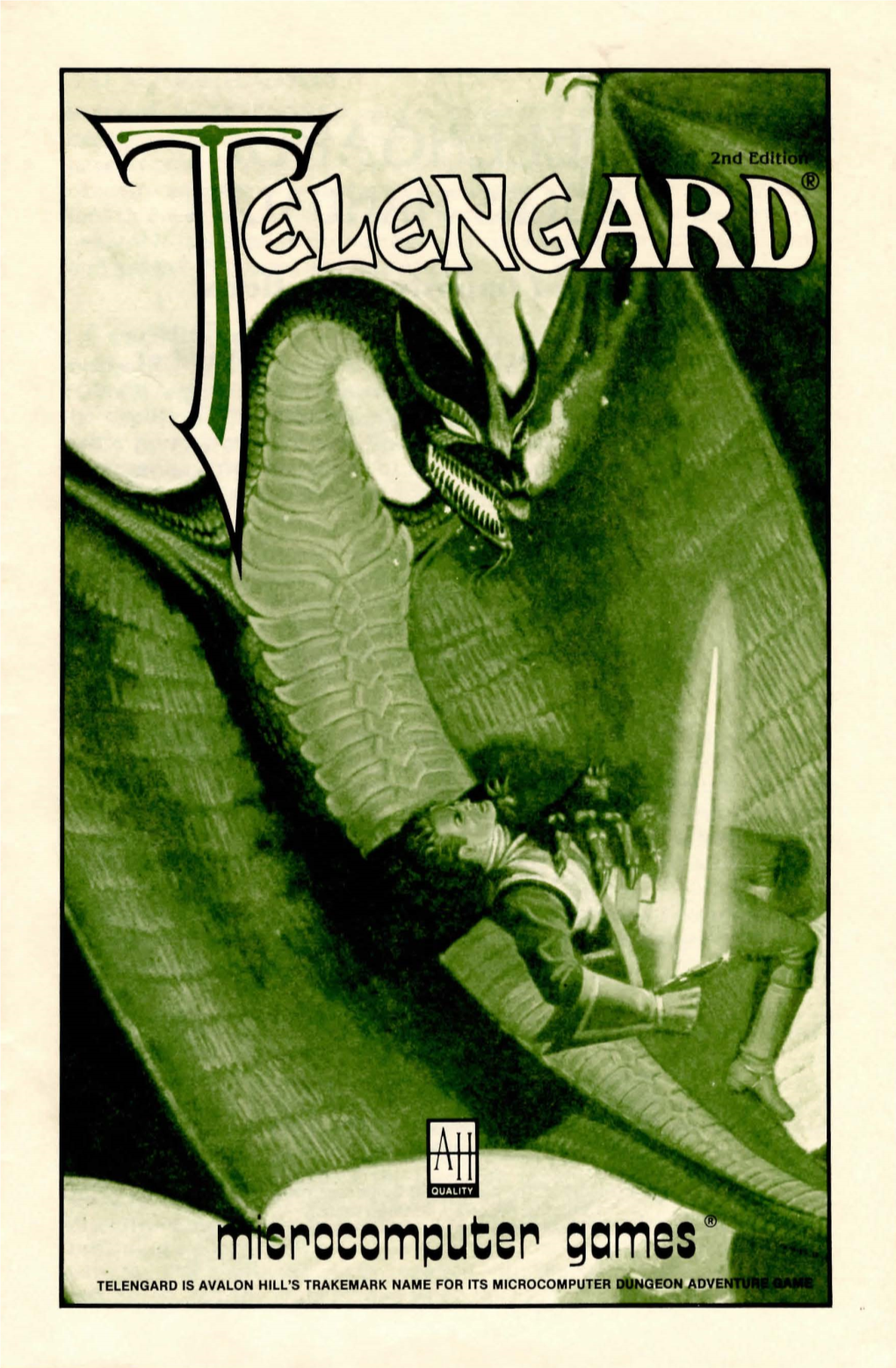Telengard Is Avalon Hill's Trakemark Name for Its Microcomputer .Telengard Rules Manual
