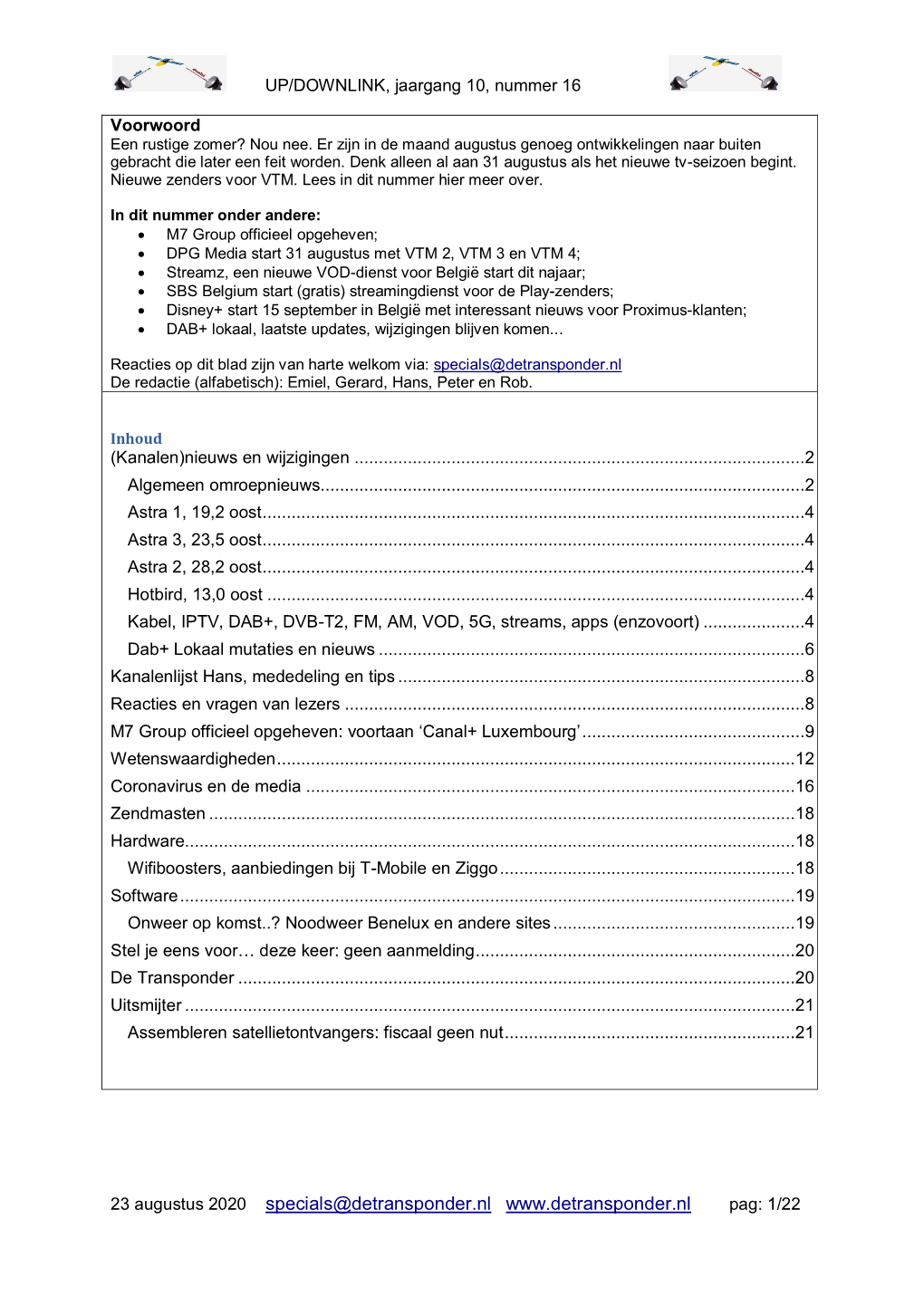 UP/DOWNLINK, Jaargang 10, Nummer 16