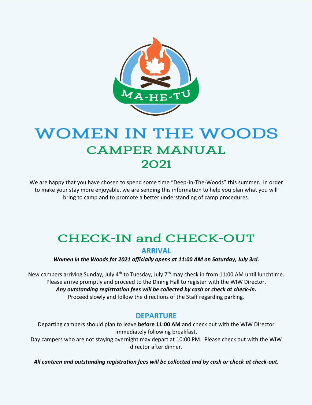 WIW Camper Manual