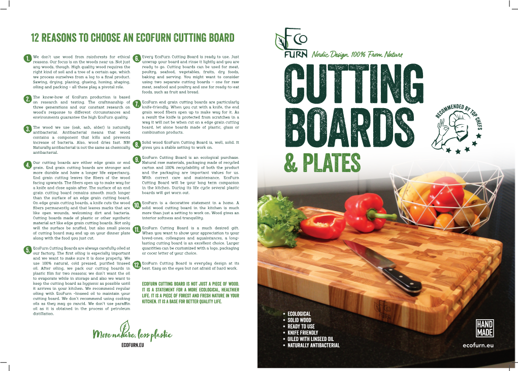 Ecofurn® Cutting Boards, Wooden Plates and Pizza Trays