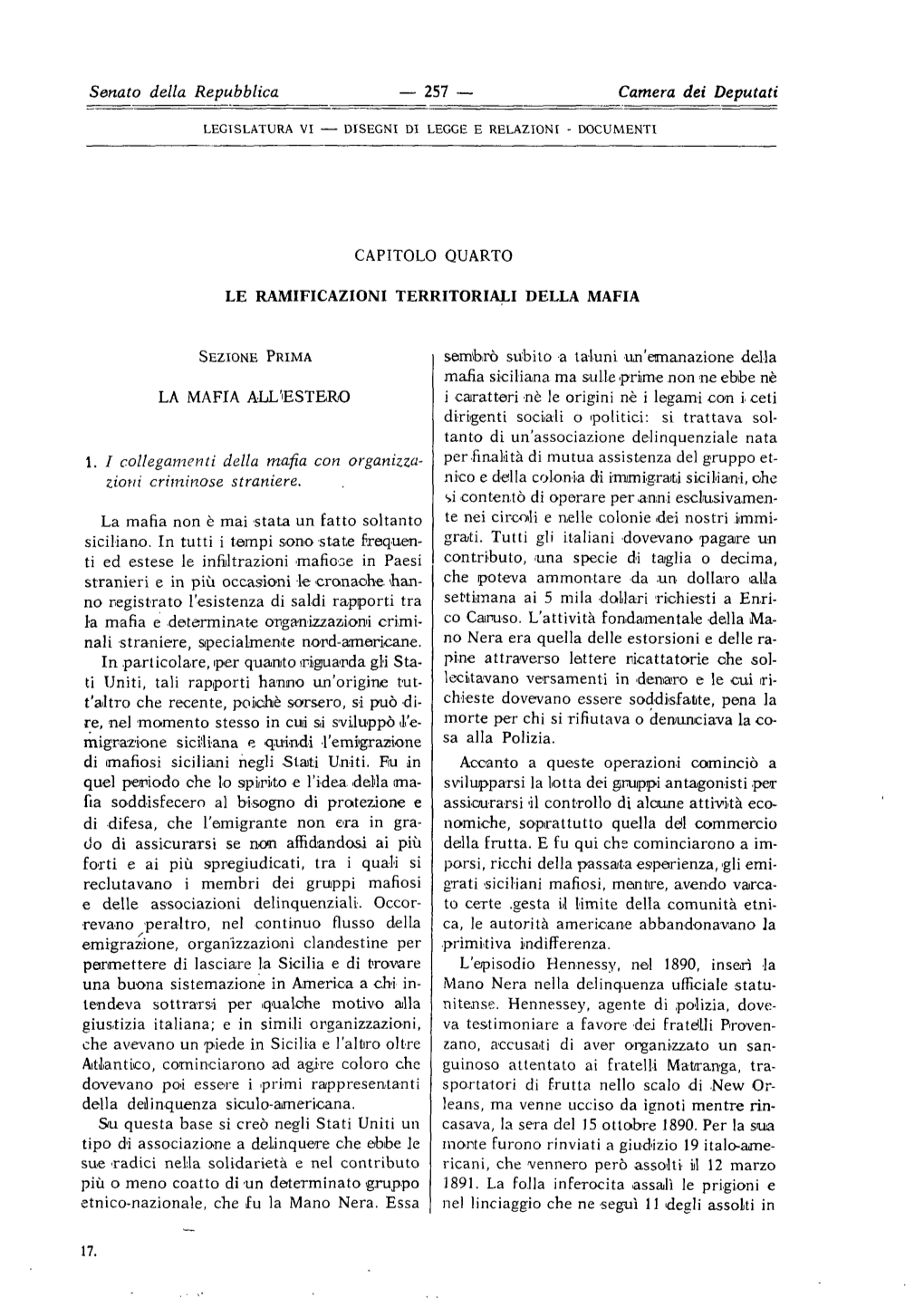 Capitolo IV. Le Ramificazioni Territoriali Della Mafia (Formato PDF 3051