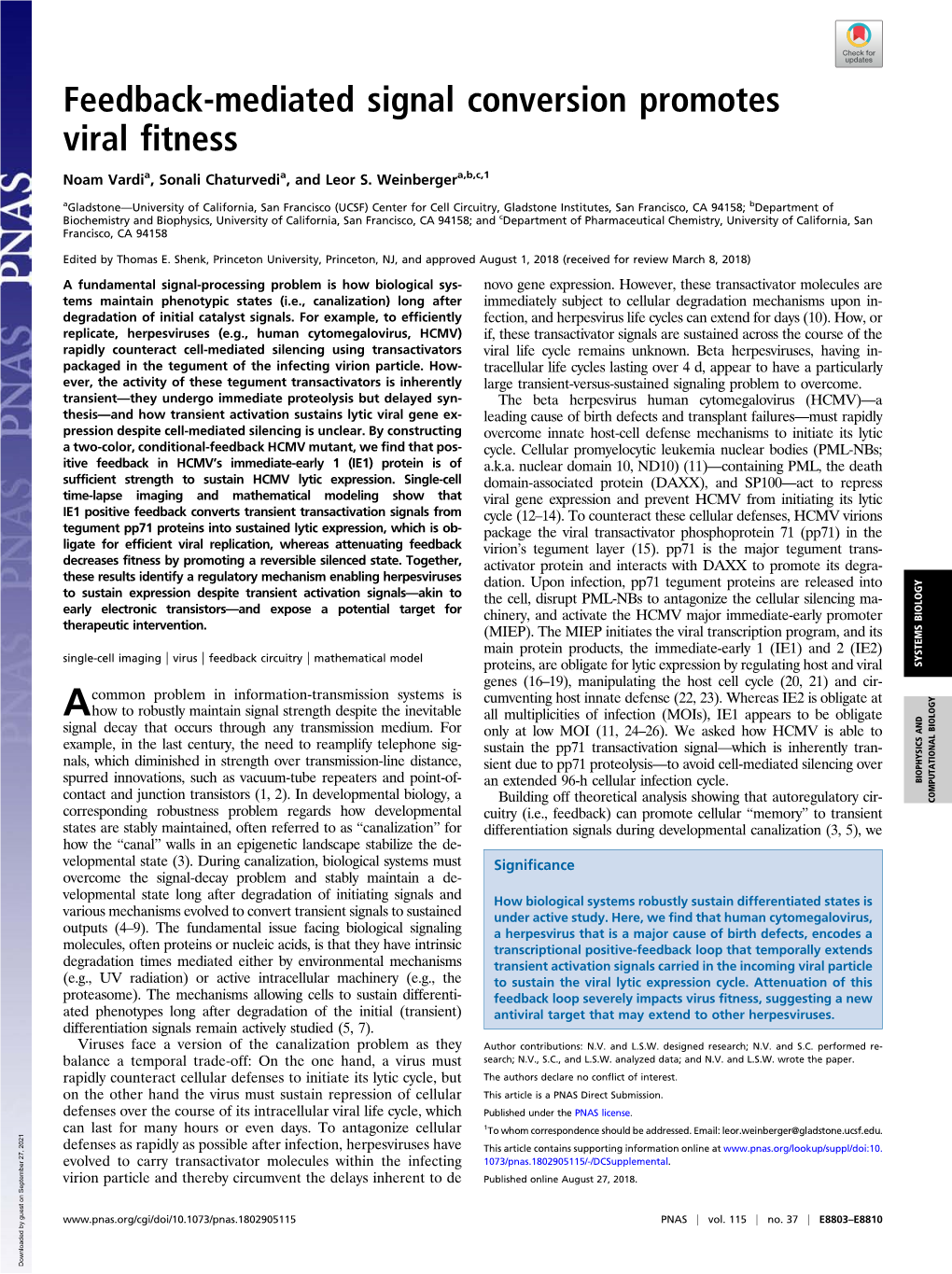 Feedback-Mediated Signal Conversion Promotes Viral Fitness